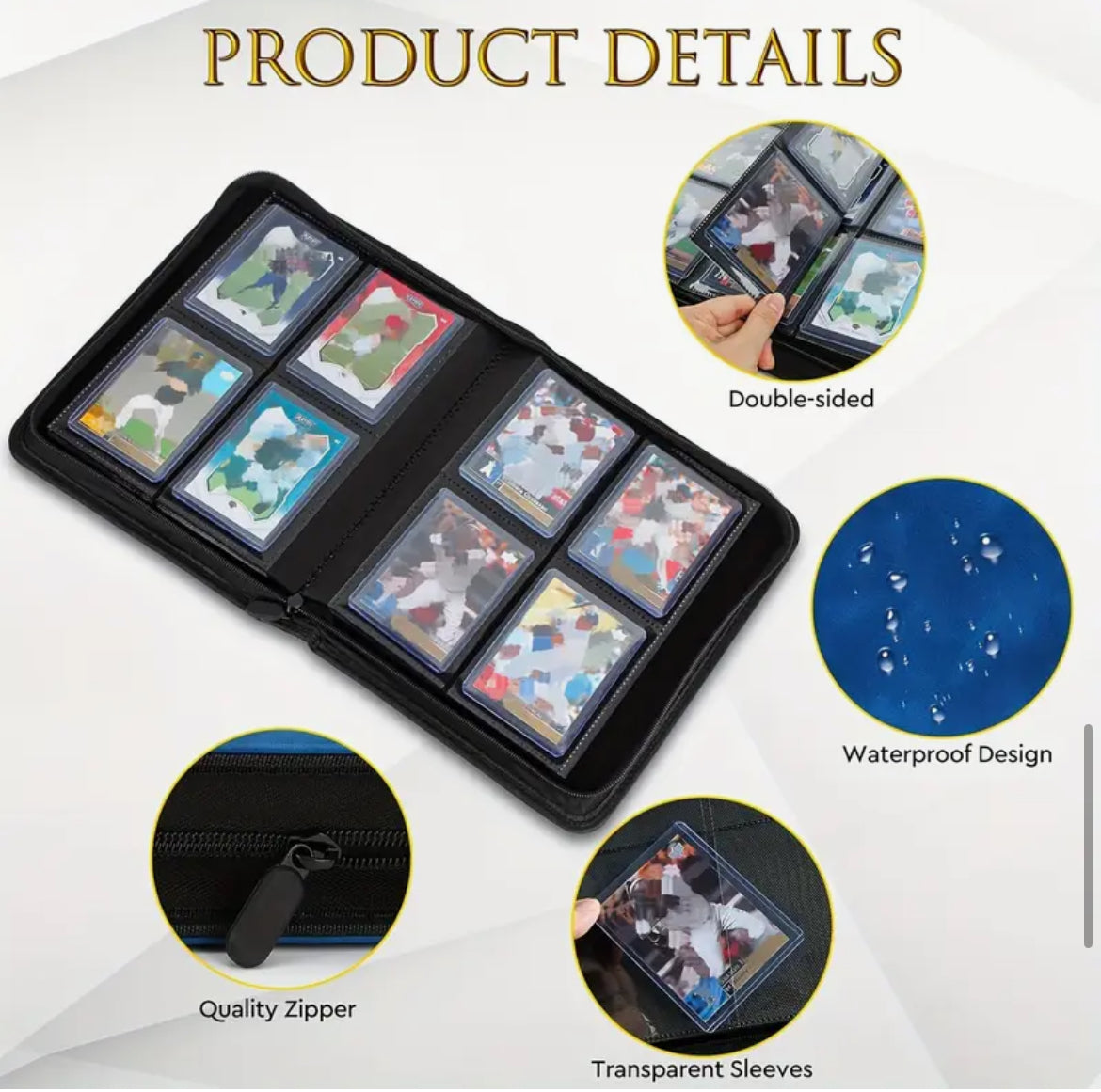 Top Loader Binder 112 Slots - 4 Colours Available Small 4 Slots Per Page Leather Finish With Zip