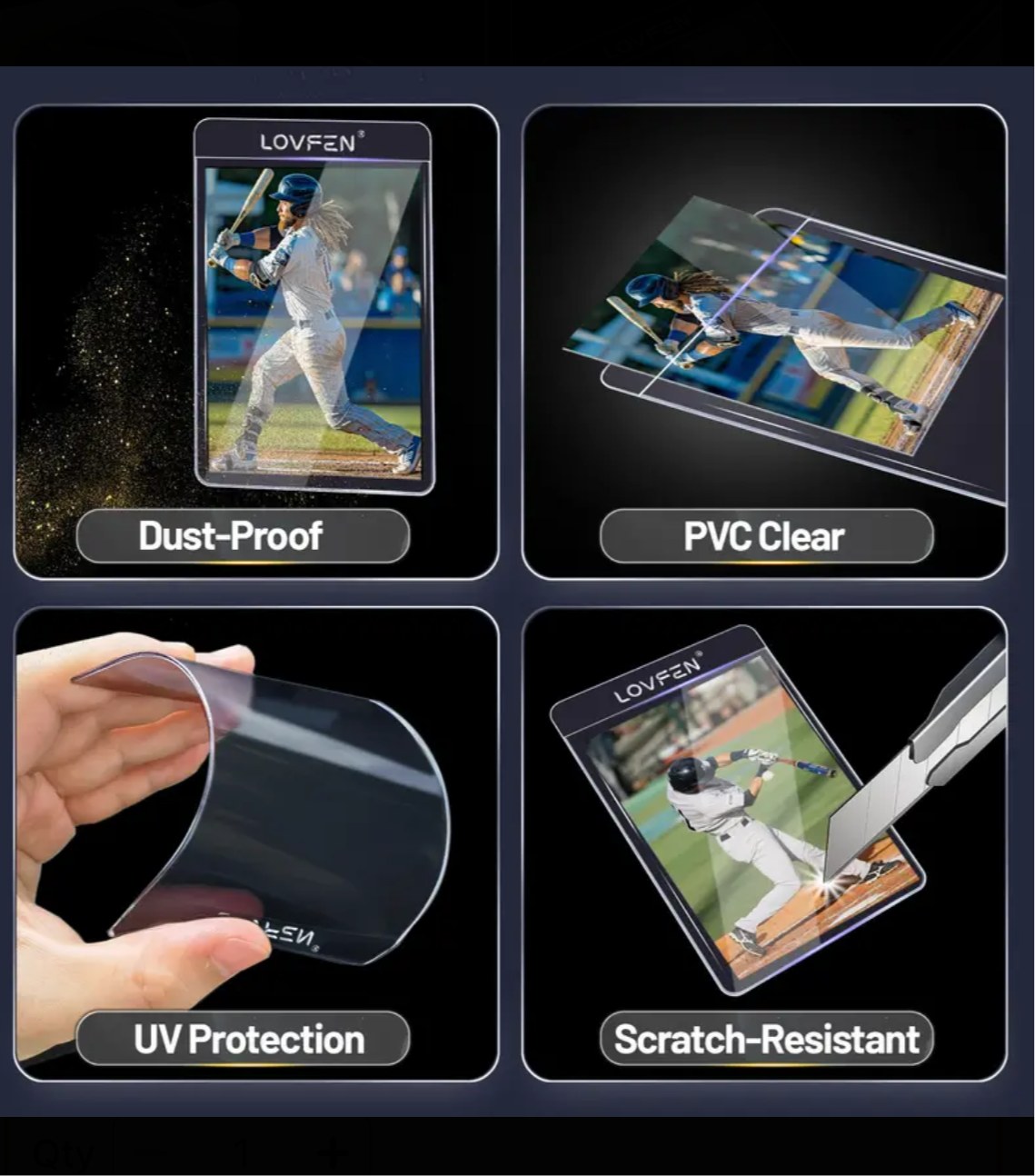 50x Semi Rigid Clear Card Holder For Grading PSA/ACE